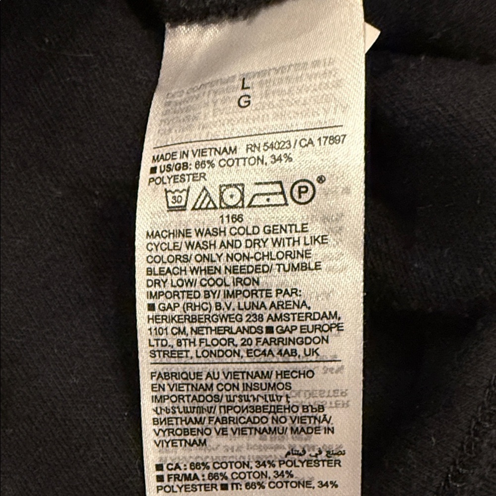 Banana Republic Black Henley Pullover Sweatshirt Men’s Large - Picture 3 of 6